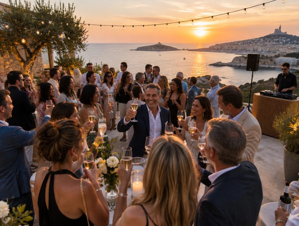Soirée privée sous les guirlandes lumineuses avec DJ et chanteuse